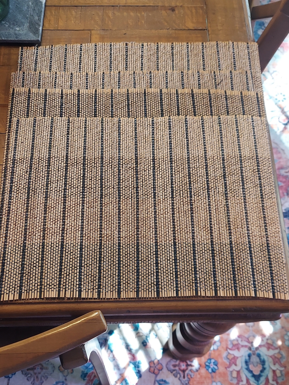 Woven Bamboo Placemat - Black and Natural